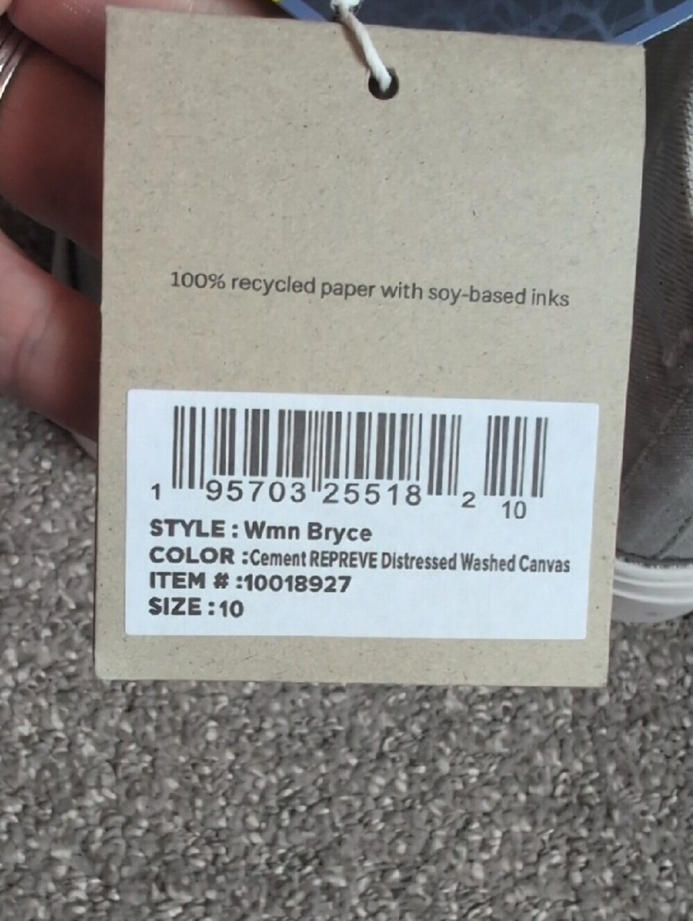 Toms Womens Bryce Gray Canvas Chukka-Style Bryce Sneaker NWT - Picture 9 of 12